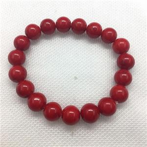Stretch Jade bracelet, round, dye, approx 16mm dia, 13pcs per st
