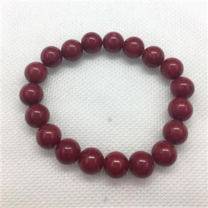 Stretch Jade bracelet, round, dye, approx 16mm dia, 13pcs per st