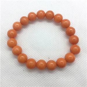 Stretch Jade bracelet, round, dye, approx 10mm dia, 19pcs per st