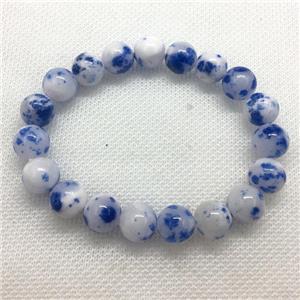 Stretch Jade bracelet, round, dye, approx 16mm dia, 13pcs per st