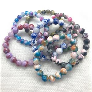 Stretch Jade bracelet, round, dye, approx 12mm dia, 16pcs per st