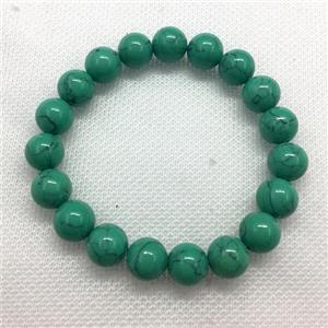 Stretch Jade bracelet, round, dye, approx 16mm dia, 13pcs per st