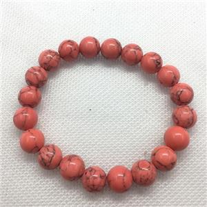 Stretch Jade bracelet, round, dye, approx 16mm dia, 13pcs per st