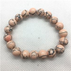 Stretch Jade bracelet, round, dye, approx 16mm dia, 13pcs per st