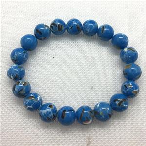 Stretch Jade bracelet, round, dye, approx 16mm dia, 13pcs per st