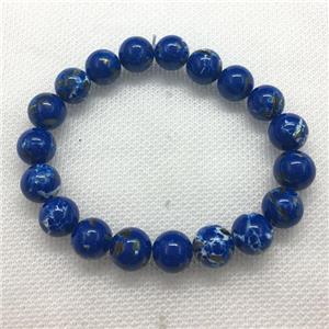 Stretch Jade bracelet, round, dye, approx 16mm dia, 13pcs per st