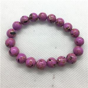 Stretch Jade bracelet, round, dye, approx 10mm dia, 19pcs per st