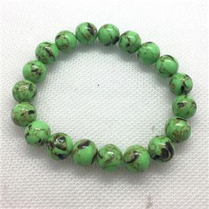 Stretch Jade bracelet, round, dye, approx 6mm, 28pcs per st