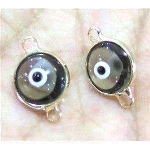 lampwork connector, eye, gold plated, approx 8mm dia