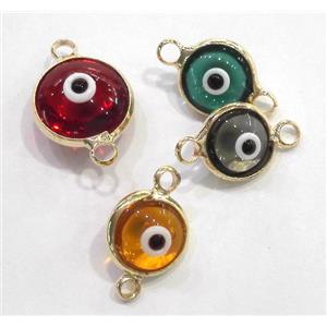 lampwork connector, eye, gold plated, approx 10mm dia