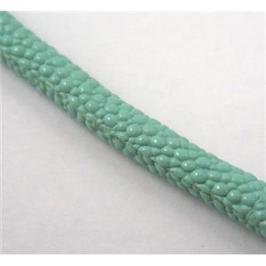 PU leather cord, round, approx 5mm dia