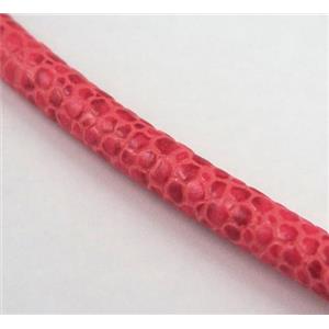 PU leather cord, round, approx 5mm dia