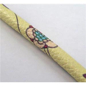 PU leather cord, round, approx 5mm dia