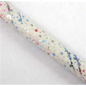 PU leather cord, round, approx 5mm dia