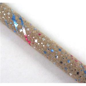 PU leather cord, round, approx 5mm dia