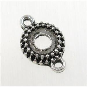 tibetan silver connector with tray, non-nickel, approx 11mm