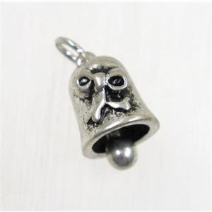 tibetan silver bell pendants, non-nickel, approx 9x10.5mm