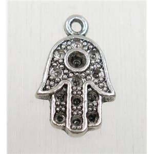 tibetan silver hamsahand pendant, non-nickel, approx 12x16mm