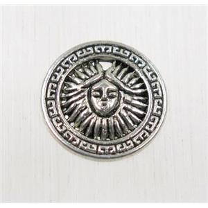 tibetan silver pendants, non-nickel, approx 15mm