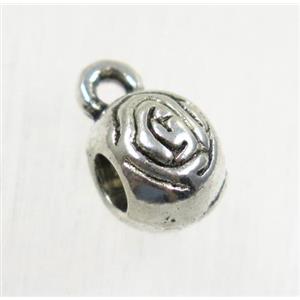 tibetan silver hanger, non-nickel, approx 7x8mm, 3.5mm hole