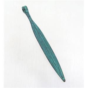 tibetan silver pendant, non-nickel, approx 6x56mm