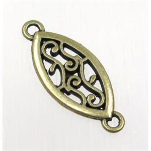 tibetan silver connector, non-nickel, bronze, approx 10.5x20mm