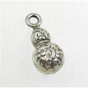 tibetan silver gourd pendant, non-nickel, approx 7.5x12.5mm