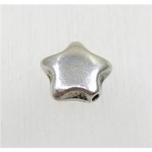 tibetan silver zinc star beads, non-nickel, approx 10.5mm