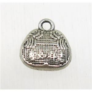 tibetan silver bag pendants, non-nickel, approx 10x12mm