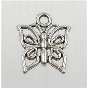 tibetan silver butterfly pendant, non-nickel, approx 12.5mm