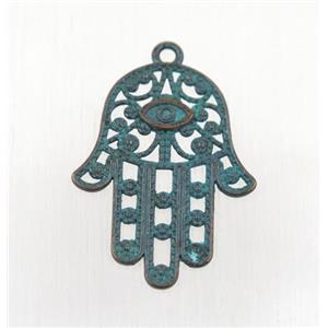 tibetan silver hamsahand pendant, non-nickel, approx 22x30mm
