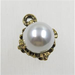 tibetan silver pendant, non-nickel, approx 10-13mm