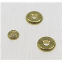 Raw Brass rondelle spacer beads, approx 4mm dia