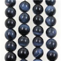 natural blue Tiger eye stone beads, round, approx 8mm dia