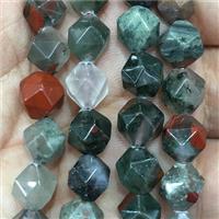 African Blood Jasper Beads, faceted round, approx 8mm dia