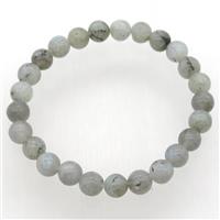 round Labradorite bead bracelet, stretchy, approx 8mm, 60mm dia