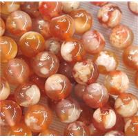 round Cherry blossom sakura Agate beads, red, approx 12mm dia