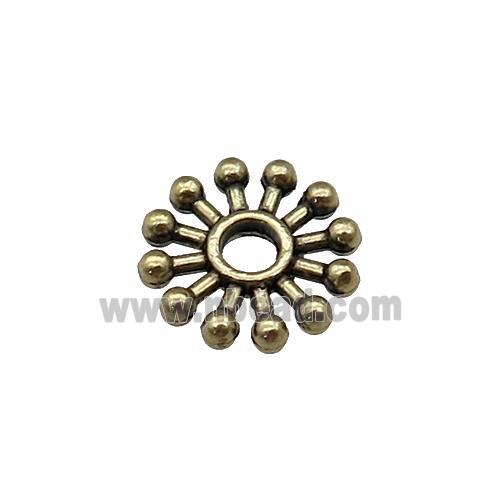 Tibetan Style Zinc Daisy Flower Spacer Beads Antique Bronze