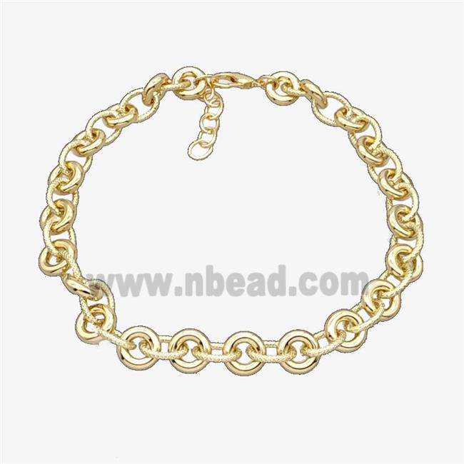 Aluminum And Alloy Chain Necklace Gold Plated