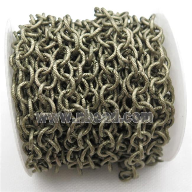iron chain, bronze