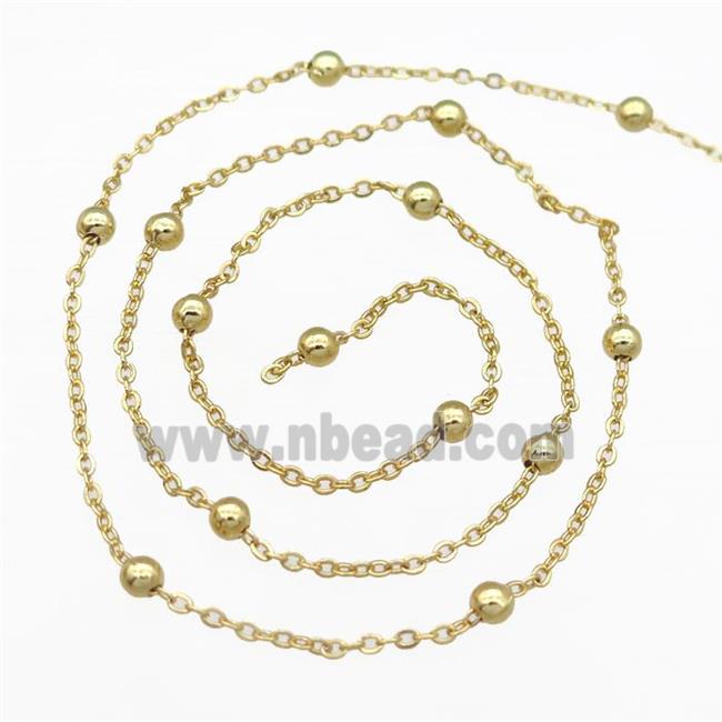 copper ball chain, gold plated