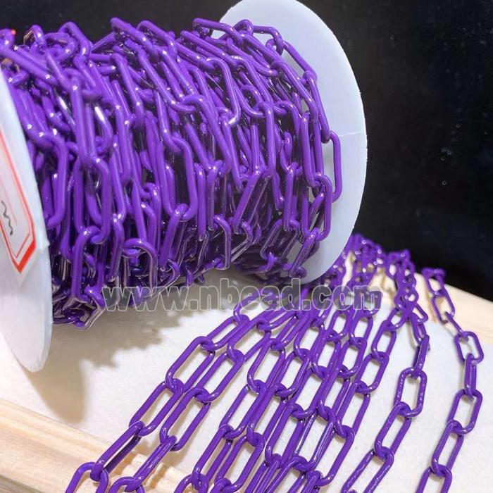 copper paperclip chain with purple fireLacquered