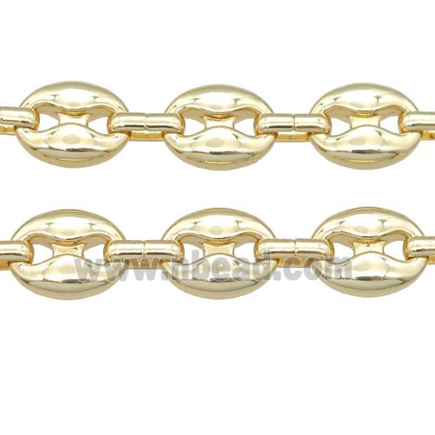 Alloy pignose Chain, gold plated