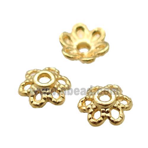 copper beadcaps, Unfade, gold plated
