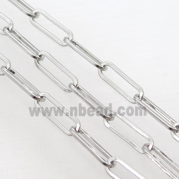 Copper Paperclip Chain Platinum Plated