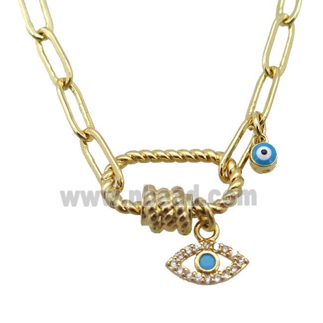 copper necklace, gold plated