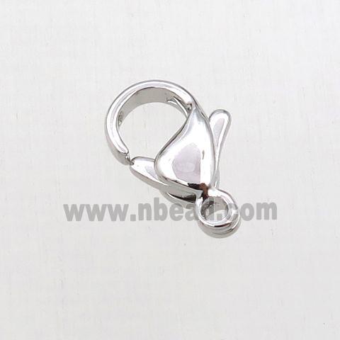 copper lobster clasp, platinum plated