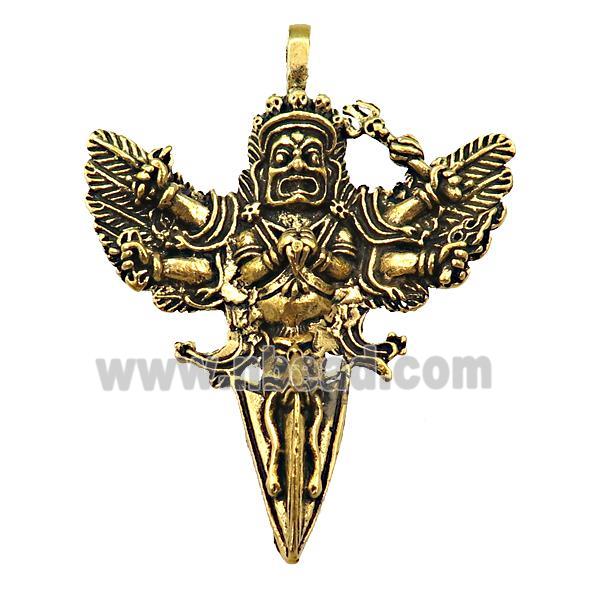 tibetan zinc Tara Statue, antique gold