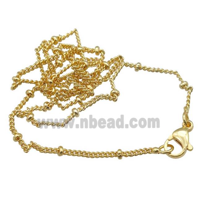 copper necklace chain, unfaded, gold plated