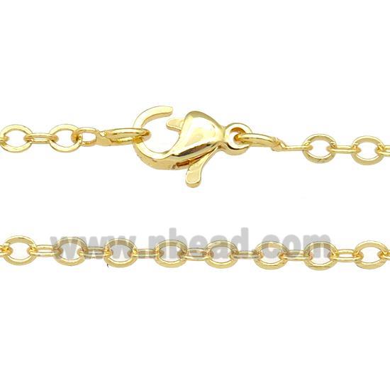 copper necklace chain, unfaded, gold plated